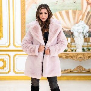 Women's Short Duchess Coat in "Plush Blush Pink"